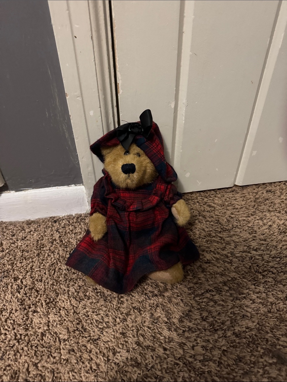 Boyd’s Beats Evelyn Plaid Hooded Teddy Bear in Red and Black